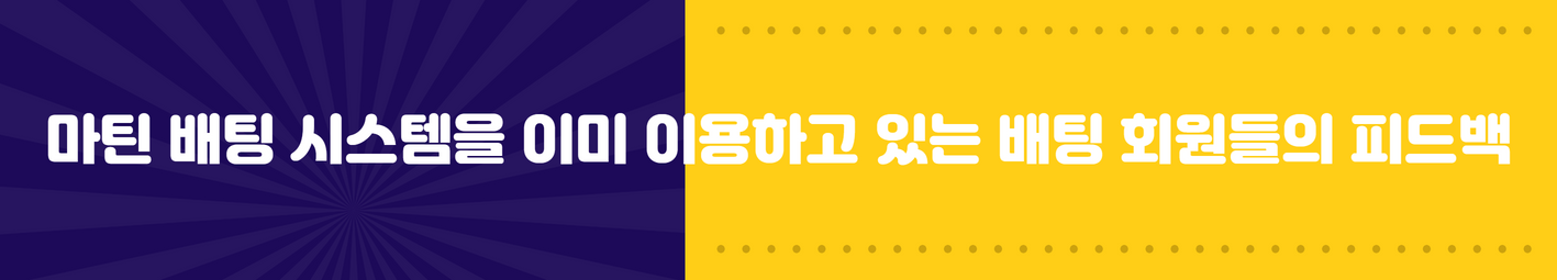 마틴 배팅 시스템을 이미 이용하고 있는 배팅 회원들의 피드백